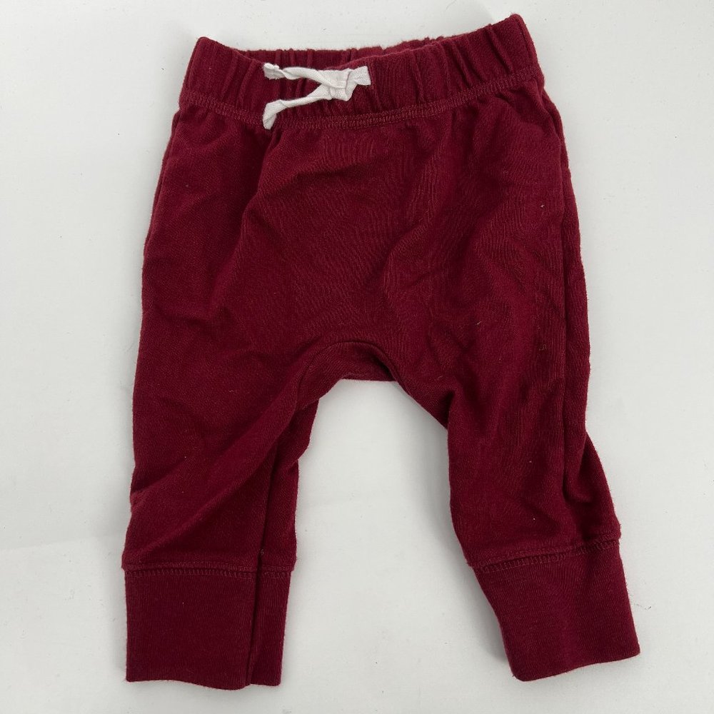 Cat & Jack Baby Drawstring Elastic Waist Ribbed Jogger Pants Burgundy 3M-6M NWOT